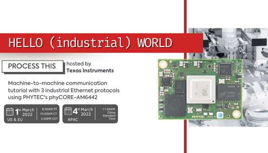 Webinar – Hello (industrial) World with Texas Instruments