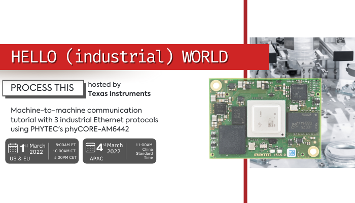 Webinar – Hello (industrial) World with Texas Instruments